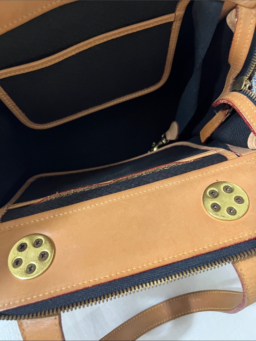 Dooney & Bourke Black Canvas Satchel with Tan Leather Trim - Picture 4 of 8